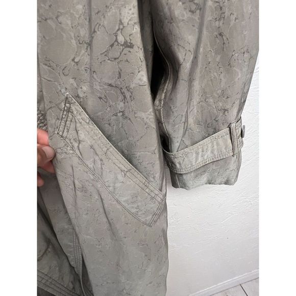 London Fog Womens Size 4 Petition Trench Over Coat Jacket Marbled Tan - Picture 8 of 11